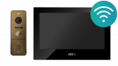 KIT Cloud 7 (черный+бронза) CTV Комплект аналогового видеодомофона