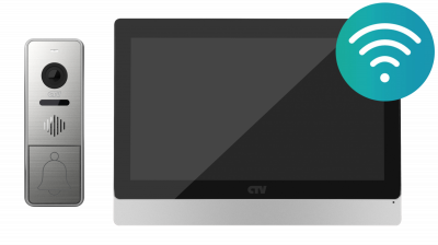 KIT 5902 NG (черный+серебро) CTV Комплект аналогового видеодомофона