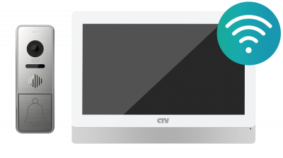 KIT 5902 NG (белый+серебро) CTV Комплект аналогового видеодомофона
