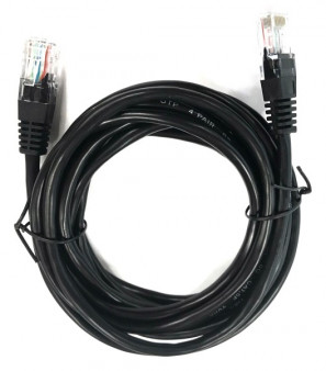 Патч-корд UTP4 cat 5e, 3,0м, ВС, LSZH, черный, литой коннектор, Technolink (57008)