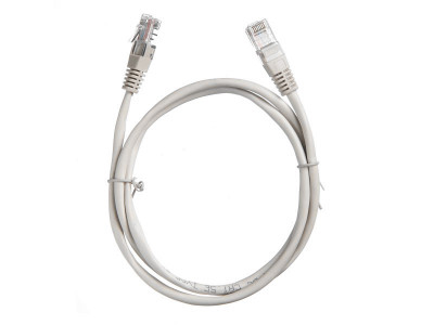Патч-корд UTP4 cat 5e, 1,0м, ВС, LSZH, серый, литой коннектор NETKO Optima (67604)