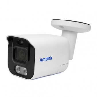 AC-IS512DA Amatek Уличная цилиндрическая IP камера, 2.8мм, 5Мп, ИК+LED, PoE, микрофон+динамик