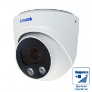 AC-IDV803ZS Amatek Купольная антивандальная IP камера, 2.7-13.5мм, 8Мп, ИК+LED, PoE, микрофон