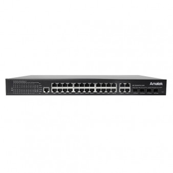 AN-SGM28P24-400 Amatek 28-портовый гигабитный управляемый L2 коммутатор с HiPoE до 400Вт