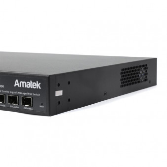 AN-SGM28P24-400 Amatek 28-портовый гигабитный управляемый L2 коммутатор с HiPoE до 400Вт