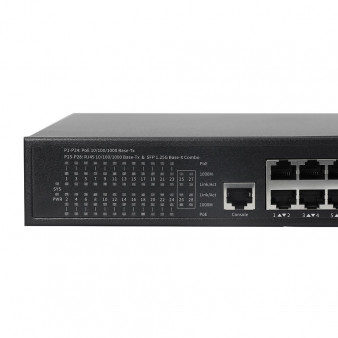 AN-SGM28P24-400 Amatek 28-портовый гигабитный управляемый L2 коммутатор с HiPoE до 400Вт