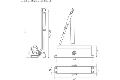 НОРА-М 420 ISPARUS (графит 7016) Доводчик морозостойкий до 90кг