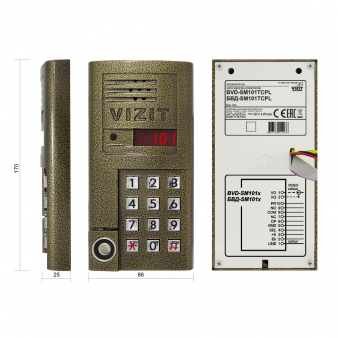 БВД-SM101TCPL VIZIT Блок вызова домофона, встроенная телекамера