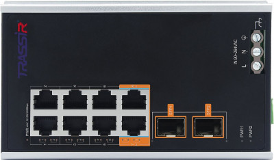 TR-NS15102S-130-8POE Trassir Неуправляемый промышленный PoE коммутатор на 10 портов