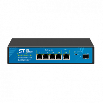 ST-S42POE (4G/1G/1S/65W/А) PRO (версия 4) SPACE TECHNOLOGY PoE коммутатор на 6 портов