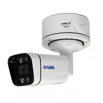 AC-IS502MFSX Amatek Уличная цилиндрическая IP камера, 2.8мм, ИК+LED, PoE, 5Мп, микрофон