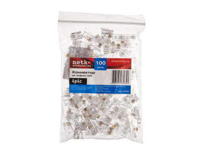 Коннектор RJ-09 (4P4C) (нож с 2-мя зубцами) NETKO Optima