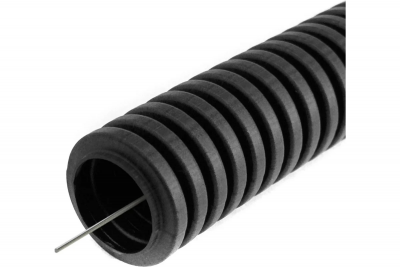 Труба гофрированная ПВХ лёгкая 350 Н чёрная с/з d16 мм Промрукав, бухта 100м