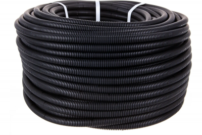 Труба гофрированная ПВХ лёгкая 350 Н чёрная с/з d16 мм Промрукав, бухта 100м
