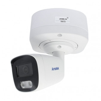 AC-IS502MF (7010931) Amatek Уличная цилиндрическая IP камера, 2.8мм, ИК+LED, PoE, 5Мп, микрофон