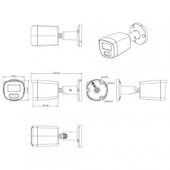AC-IS502MF (7010931) Amatek Уличная цилиндрическая IP камера, 2.8мм, ИК+LED, PoE, 5Мп, микрофон