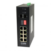AN-SXG10P8 Amatek Промышленный 10-портовый гигабитный коммутатор с HiPoE до 300Вт