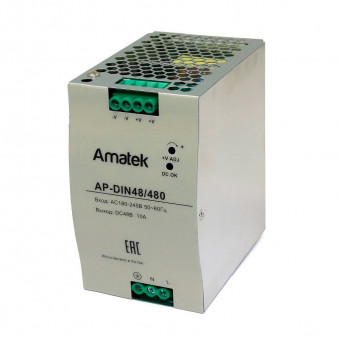 AP-DIN48/480 Amatek Блок питания 48В/10А/480Вт стабилизированный