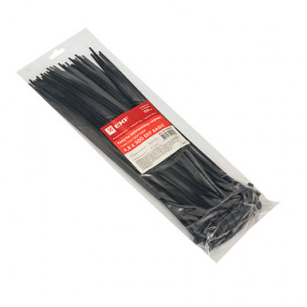 Стяжка кабельная (хомут) 300х4.8мм EKF черная, нейлоновая (100 шт.) (plc-cb-4.8x300)