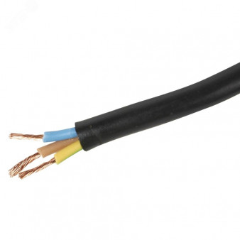 ПВСнг(А)-LS 2х1.5+1х1.5 Элпрокабель Кабель силовой ГОСТ, чёрный, бухта 100м