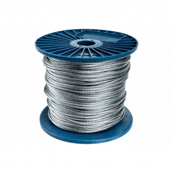 Трос DIN 3055 Крепдил, 4 мм, стальной, покрытие цинк, 200 м