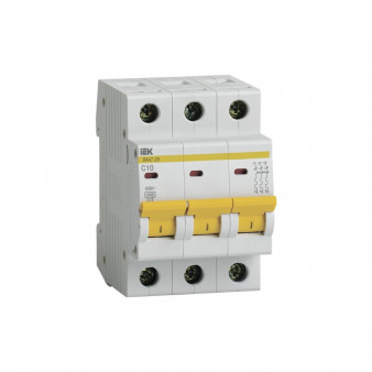 Выключатель автоматический IEK ВА47-29 3Р 10А 4.5кА MVA20-3-010-C