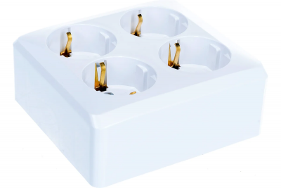 Этюд Розетка четырёхместная с заземлением и шторками Systeme Electric