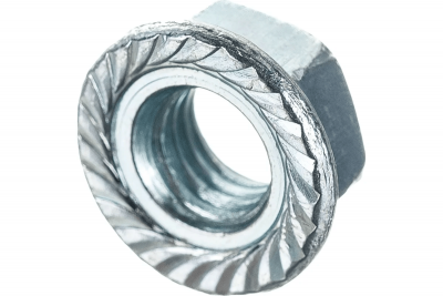 Шестигранная гайка с фланцем, покрытие белый цинк, М8 (DIN 6923)