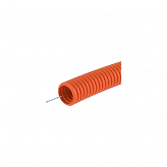 Труба гофрированная ПНД DKC, с протяжкой, 20мм х 100м, оранжевая (71520)