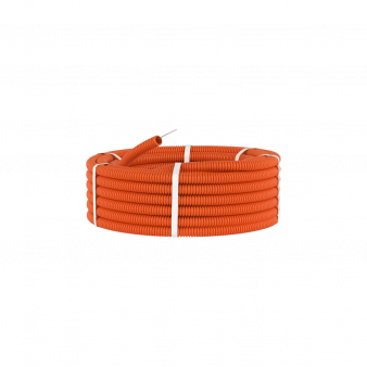 Труба гофрированная ПНД DKC, с протяжкой, 20мм х 100м, оранжевая (71520)