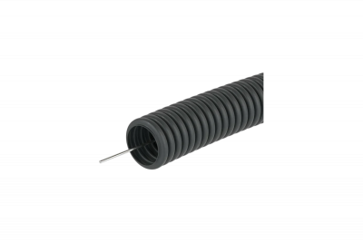 Труба гофрированная ПНД Промрукав, с протяжкой, легкая, 25мм х 50м, черная (PR.022551)