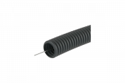 Труба гофрированная ПНД Промрукав, с протяжкой, легкая, 25мм х 50м, черная (PR.022551)