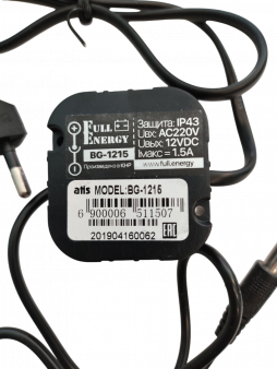 BG-1215 Full Energy Миниатюрный блок питания для монтажа в подрозетник, 12В/1.5А, разъем питания