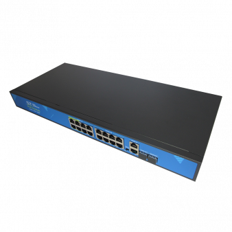 ST-S166POE (16G/2G/2S/300W/АB/4BT) PRO ST PoE коммутатор 16-портовый