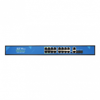 ST-S166POE (16G/2G/2S/300W/АB/4BT) PRO ST PoE коммутатор 16-портовый