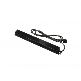 Блок розеток 19", 16А, 9 розеток, шнур 2м, пластиковый корпус, черный Netko "S" (52671)