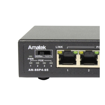 AN-S6P4-65 Amatek Сетевой коммутатор 6-портовый, 100 Мбит/с, PoE+ до 65Вт