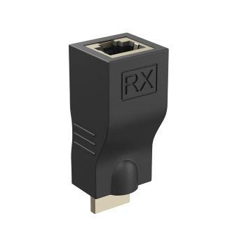 HDMI удлинитель по витой паре GSMIN Адаптер RJ-45 CAT-5e/6 до 30м (черный)